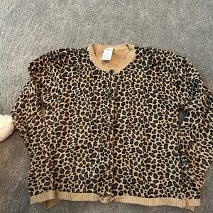 Gymboree Tan and Black Animal Print Sweater